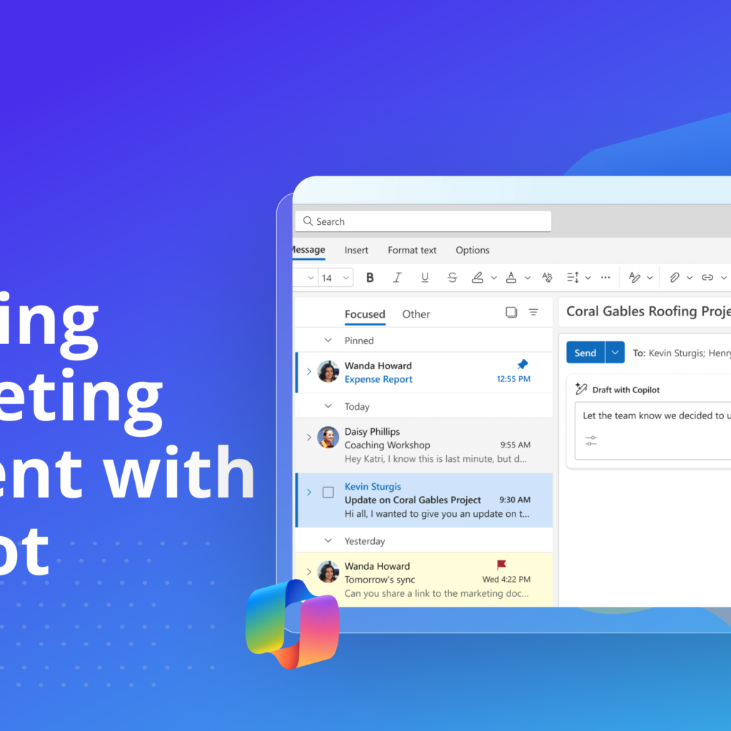 Creating marketing content with copilot Evolve Connect
